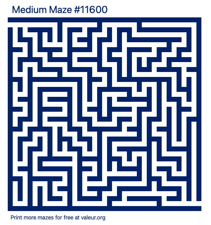 Free Printable Medium Maze number 11600