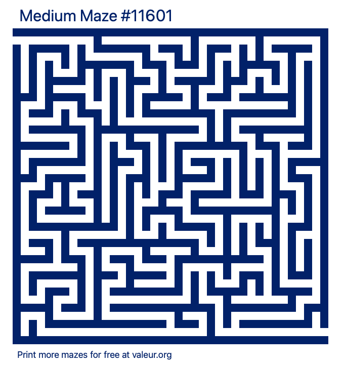 Free Printable Medium Maze number 11601