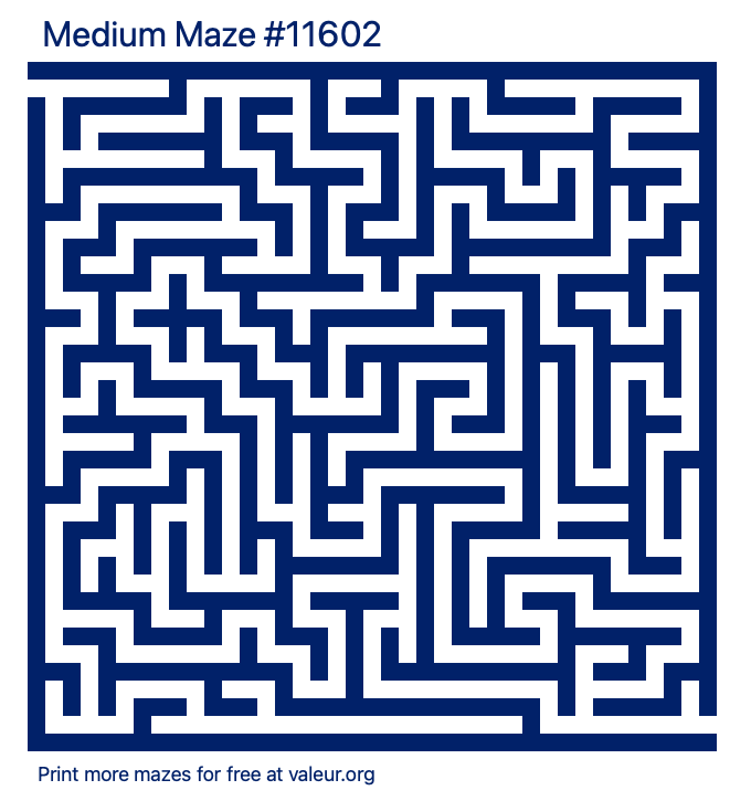 Free Printable Medium Maze number 11602