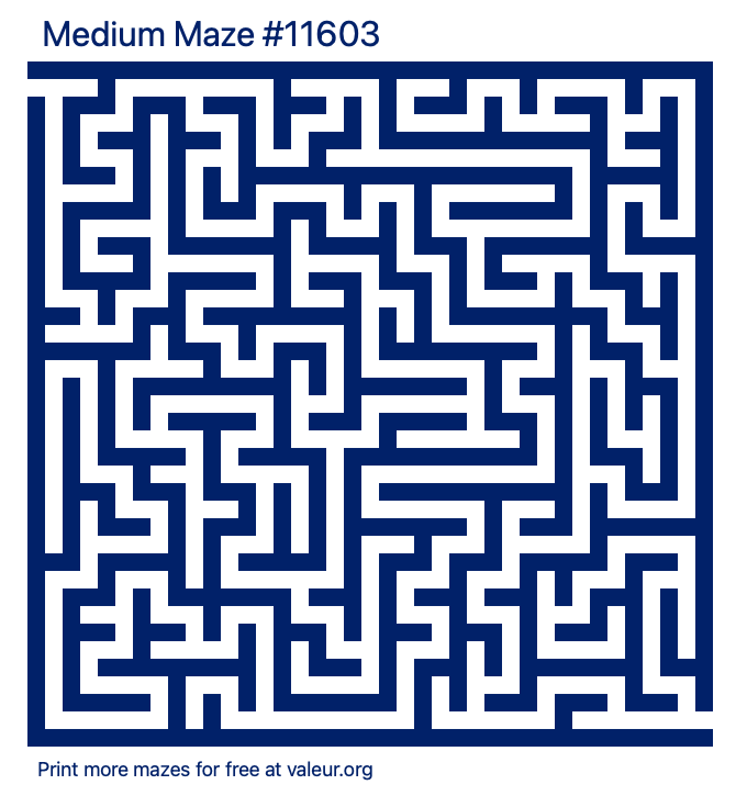 Free Printable Medium Maze number 11603