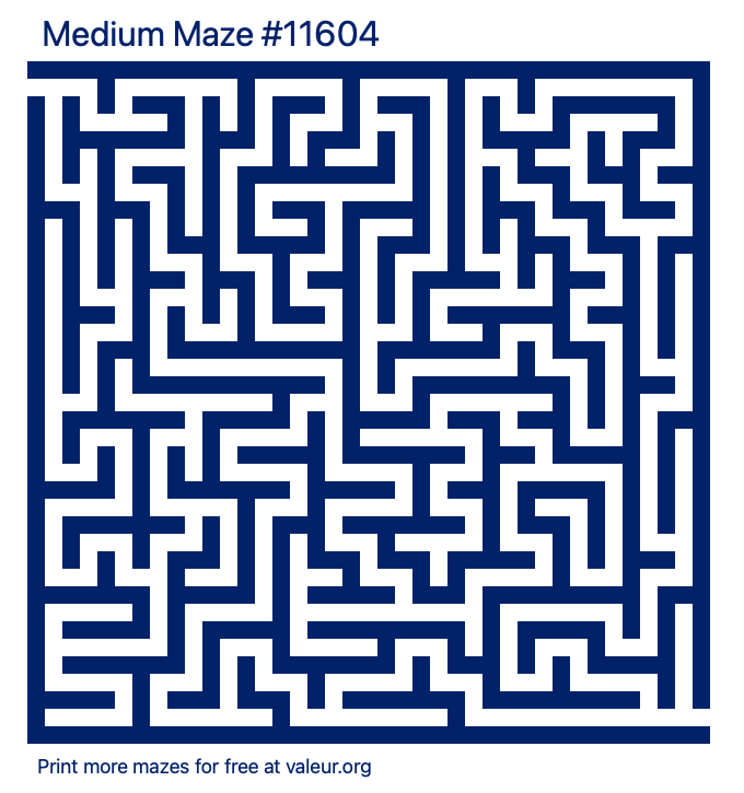 Free Printable Medium Maze number 11604