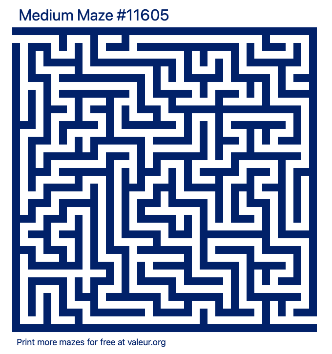 Free Printable Medium Maze number 11605