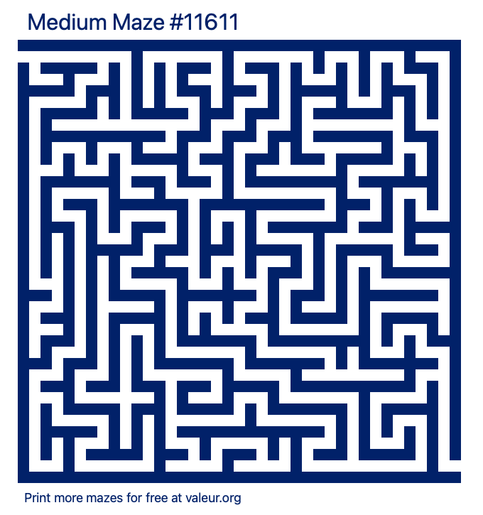 Free Printable Medium Maze number 11611