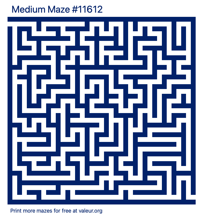 Free Printable Medium Maze number 11612