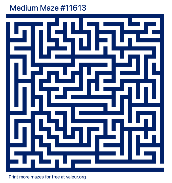Free Printable Medium Maze number 11613