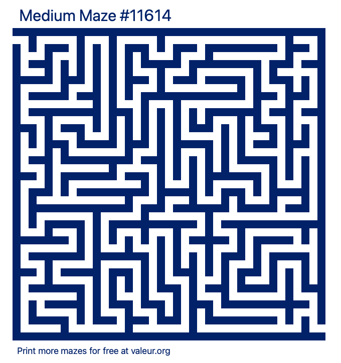 Free Printable Medium Maze number 11614
