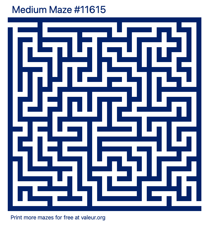 Free Printable Medium Maze number 11615
