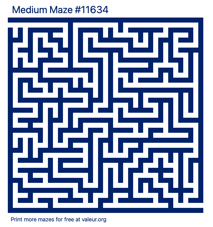 Free Printable Medium Maze number 11634