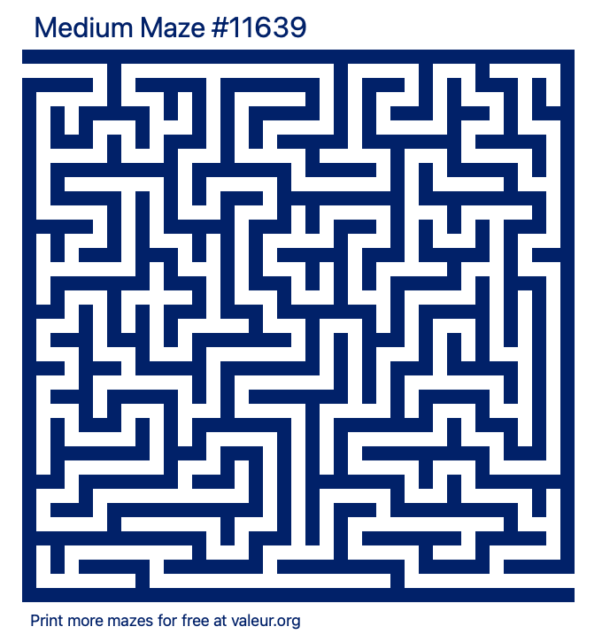 Free Printable Medium Maze number 11639