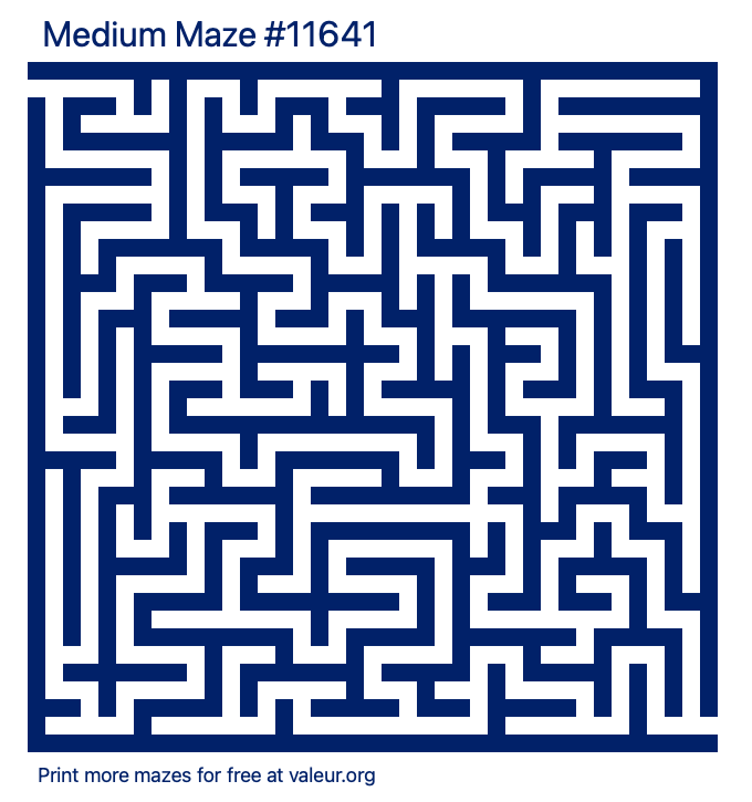 Free Printable Medium Maze number 11641