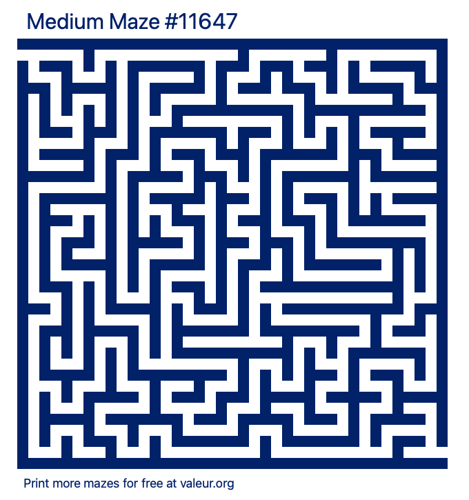 Free Printable Medium Maze number 11647