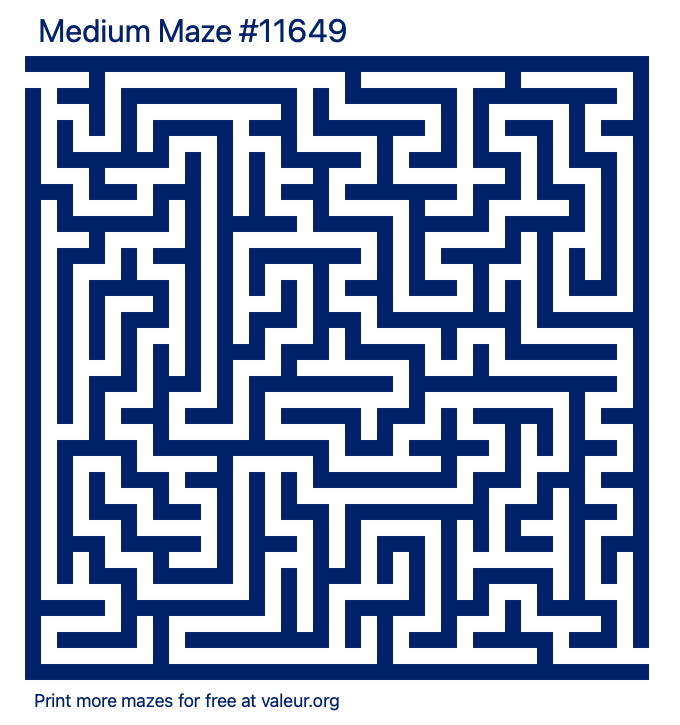 Free Printable Medium Maze number 11649