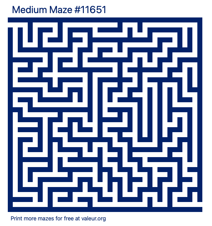 Free Printable Medium Maze number 11651