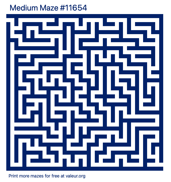 Free Printable Medium Maze number 11654
