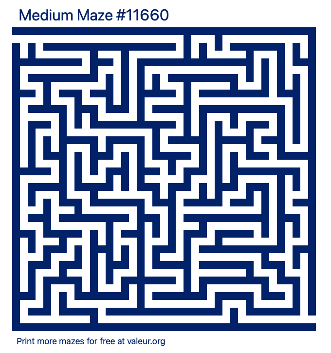 Free Printable Medium Maze number 11660