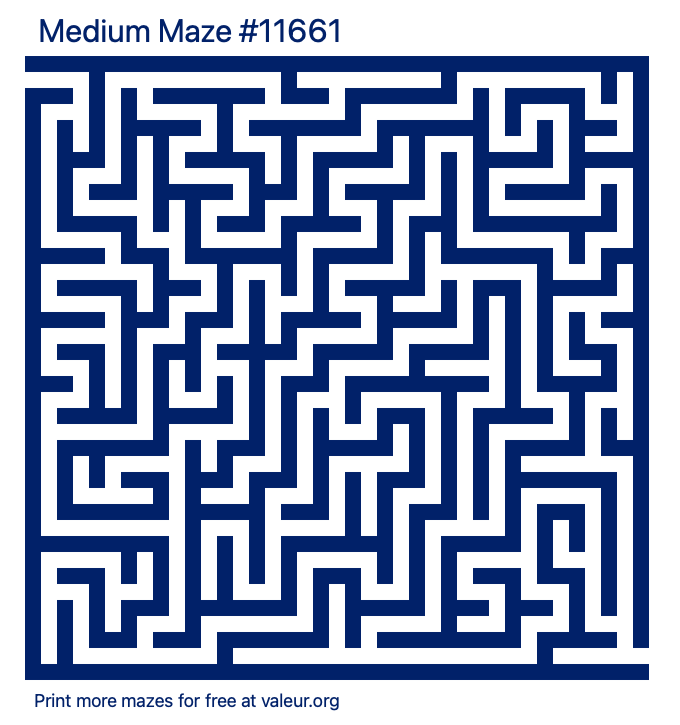 Free Printable Medium Maze number 11661