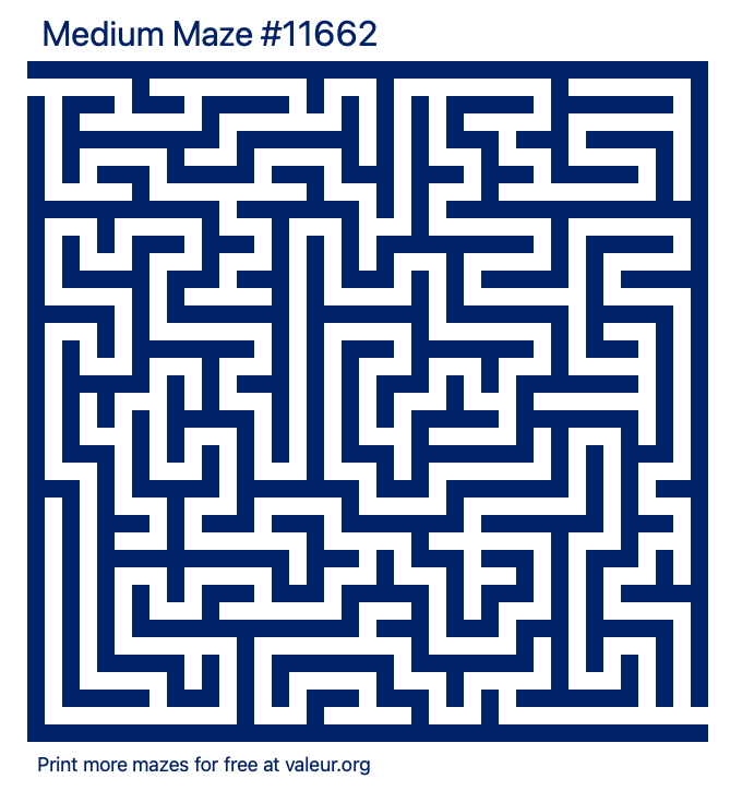 Free Printable Medium Maze number 11662