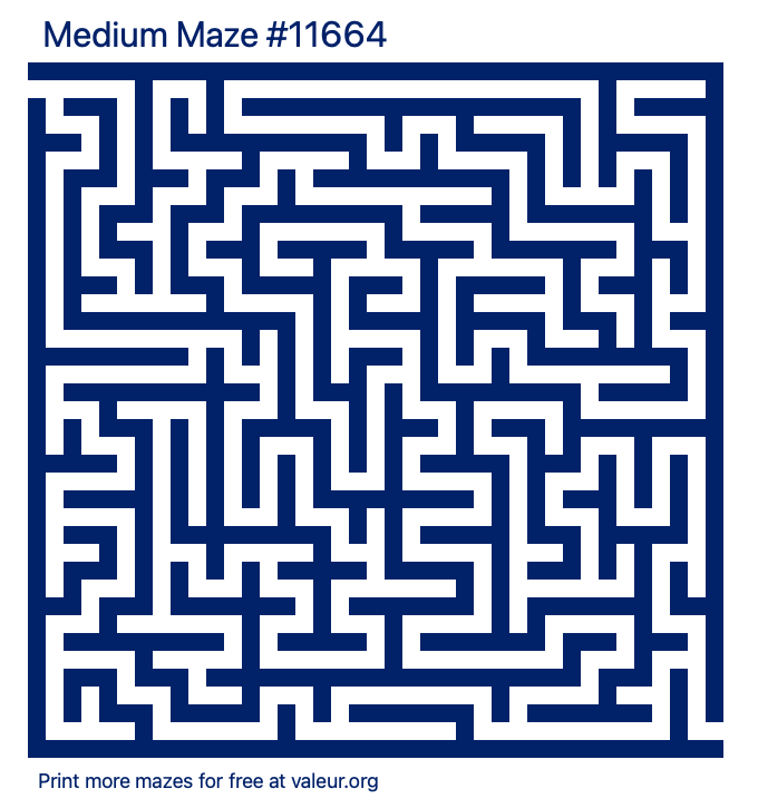 Free Printable Medium Maze number 11664