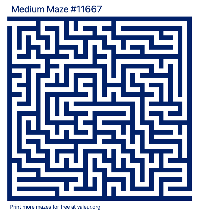 Free Printable Medium Maze number 11667