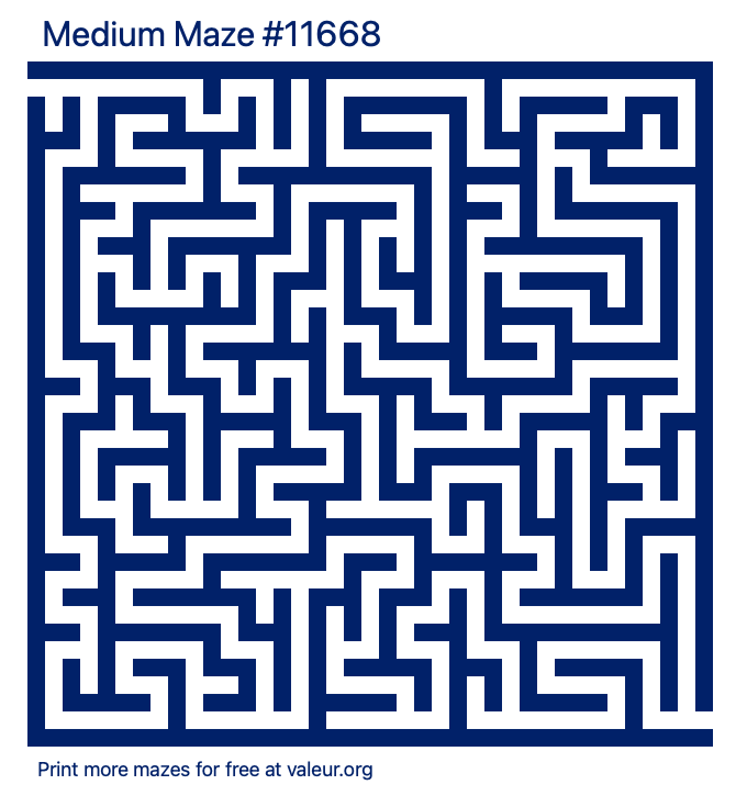 Free Printable Medium Maze number 11668