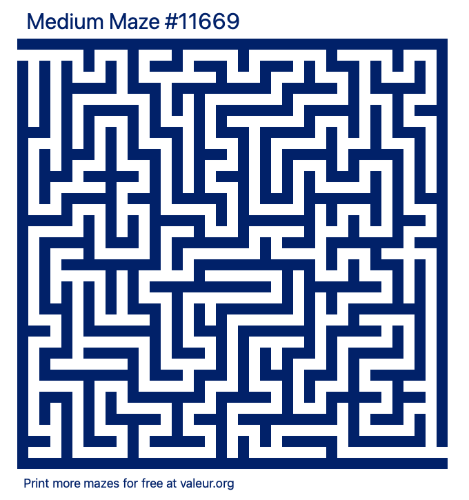 Free Printable Medium Maze number 11669