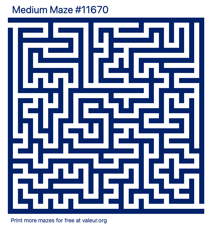 Free Printable Medium Maze number 11670