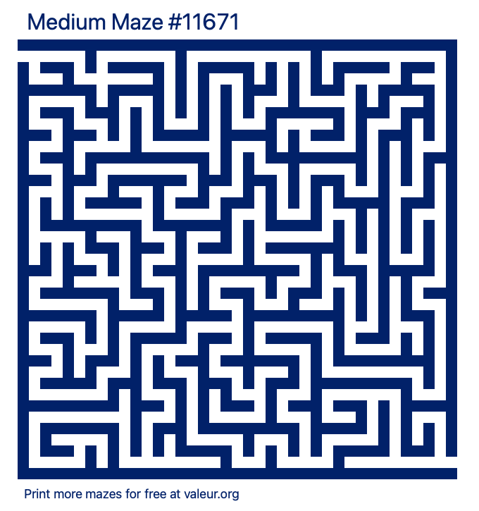 Free Printable Medium Maze number 11671