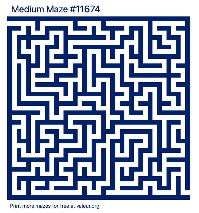 Free Printable Medium Maze number 11674