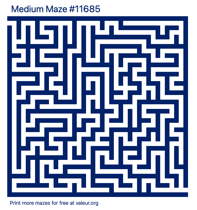 Free Printable Medium Maze number 11685