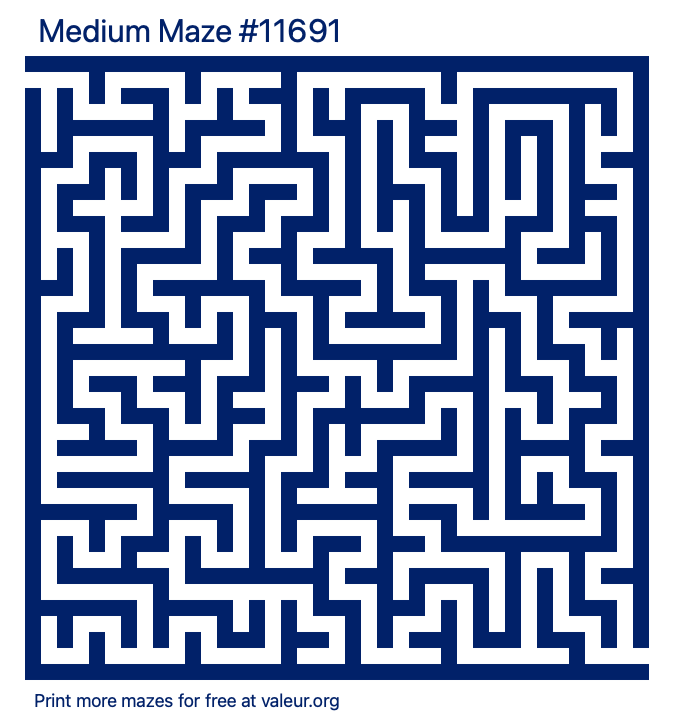 Free Printable Medium Maze number 11691
