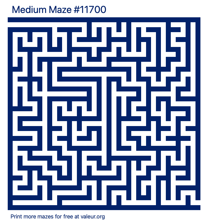 Free Printable Medium Maze number 11700