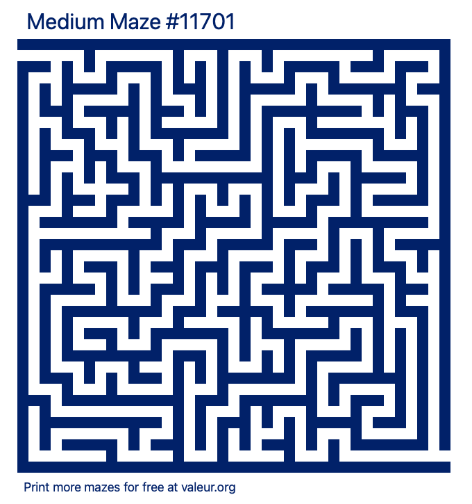 Free Printable Medium Maze number 11701