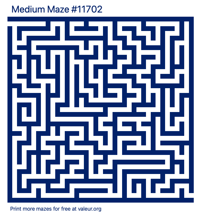 Free Printable Medium Maze number 11702