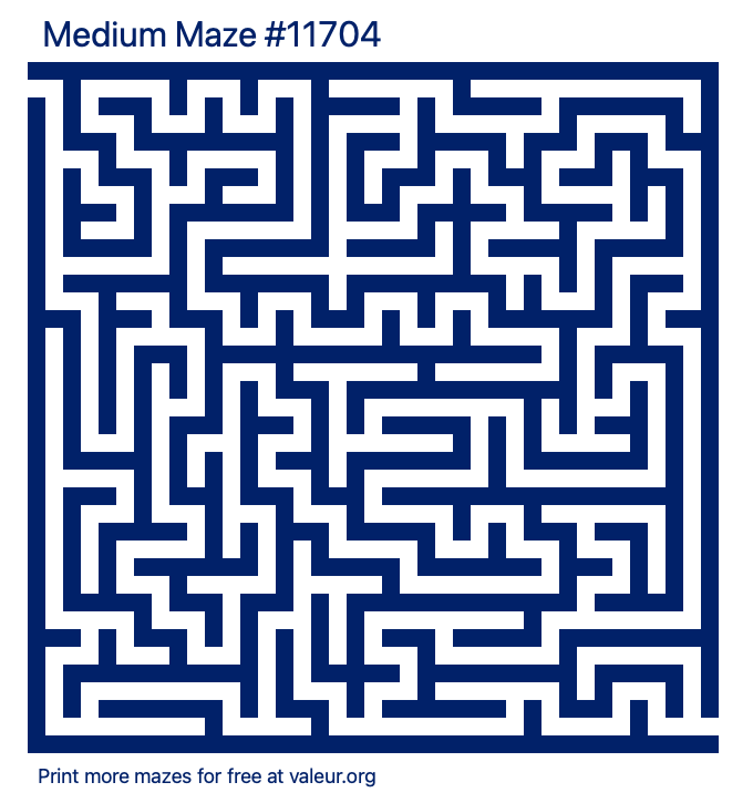Free Printable Medium Maze number 11704