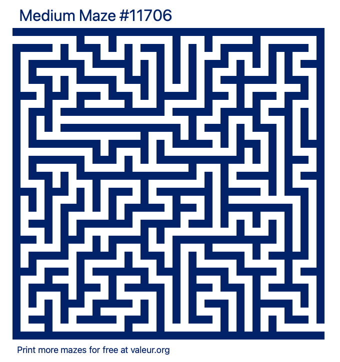 Free Printable Medium Maze number 11706