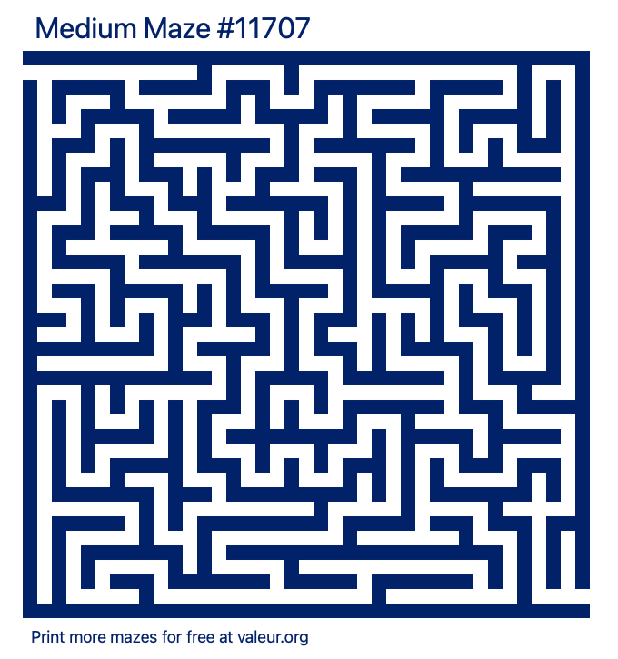 Free Printable Medium Maze number 11707