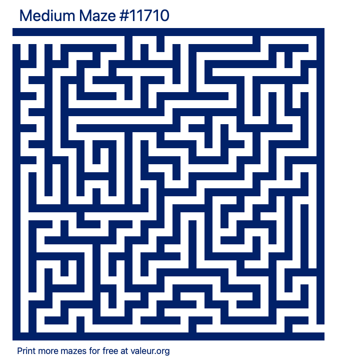 Free Printable Medium Maze number 11710