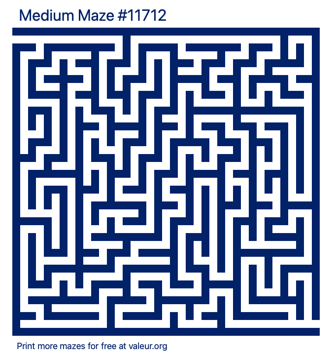 Free Printable Medium Maze number 11712