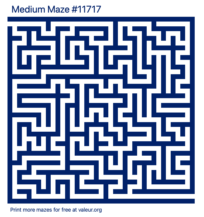 Free Printable Medium Maze number 11717