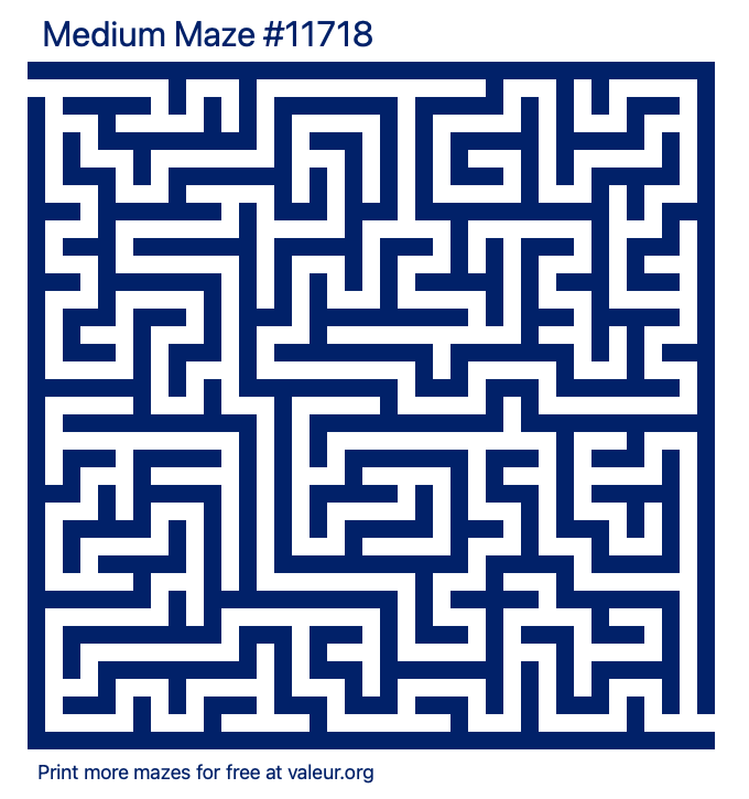 Free Printable Medium Maze number 11718
