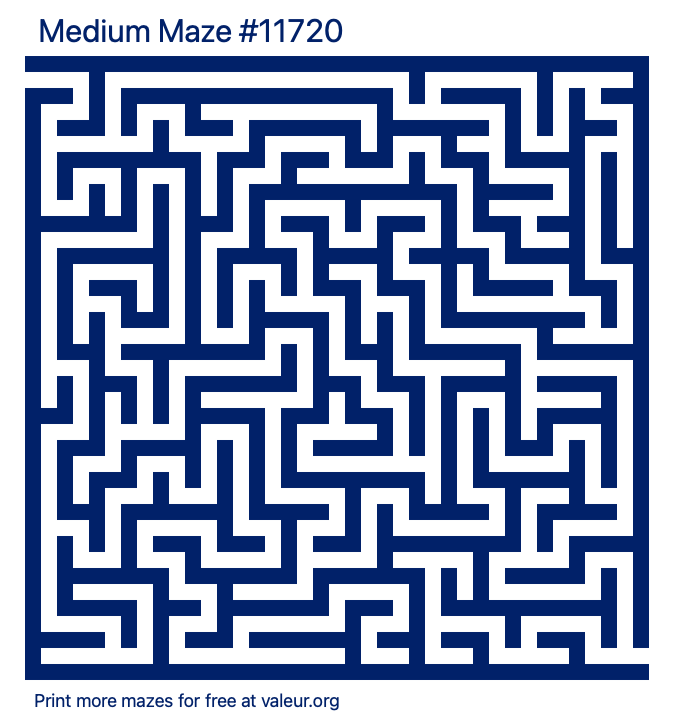 Free Printable Medium Maze number 11720
