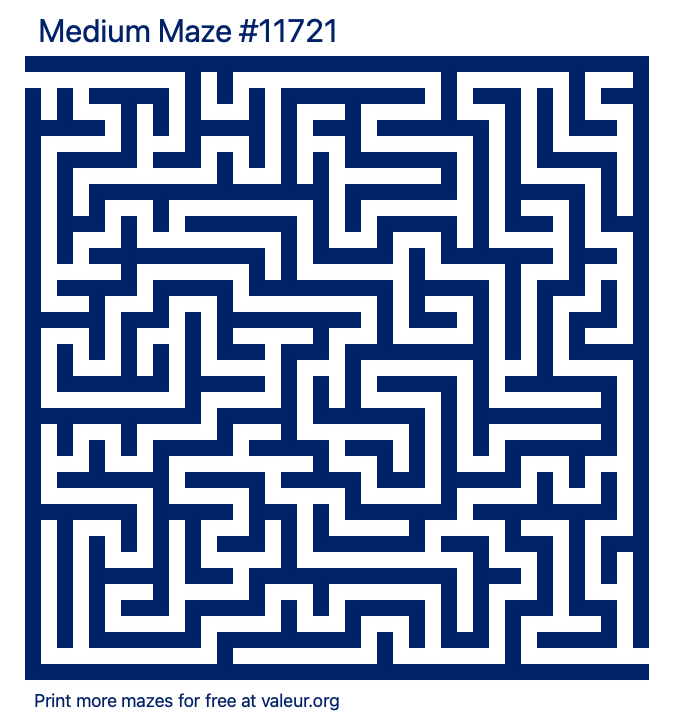 Free Printable Medium Maze number 11721