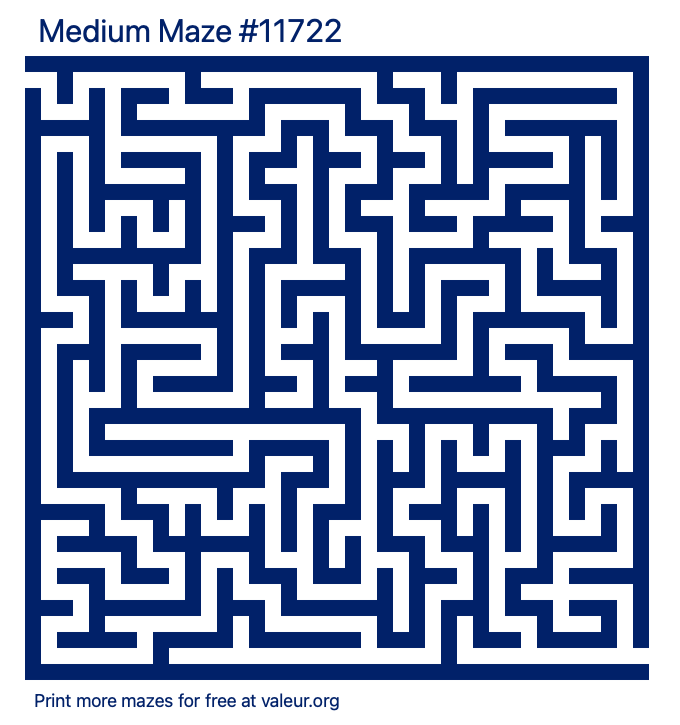Free Printable Medium Maze number 11722