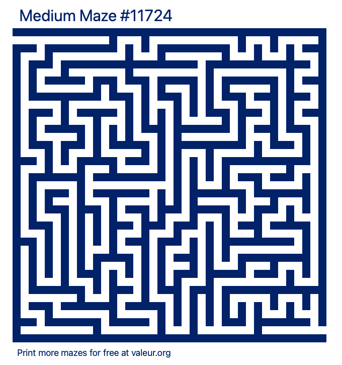Free Printable Medium Maze number 11724