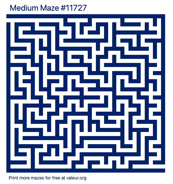 Free Printable Medium Maze number 11727