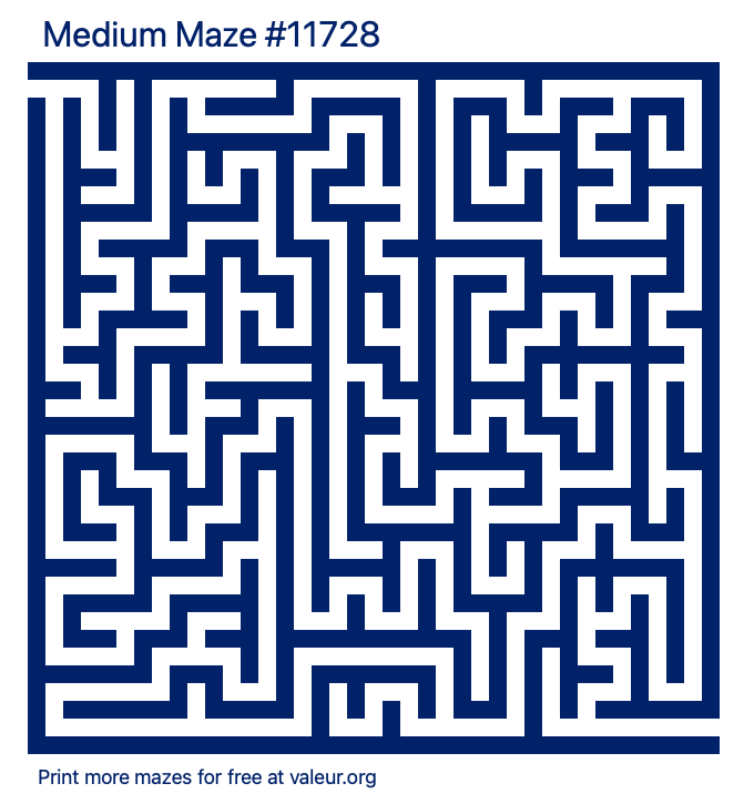 Free Printable Medium Maze number 11728