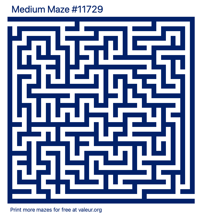 Free Printable Medium Maze number 11729