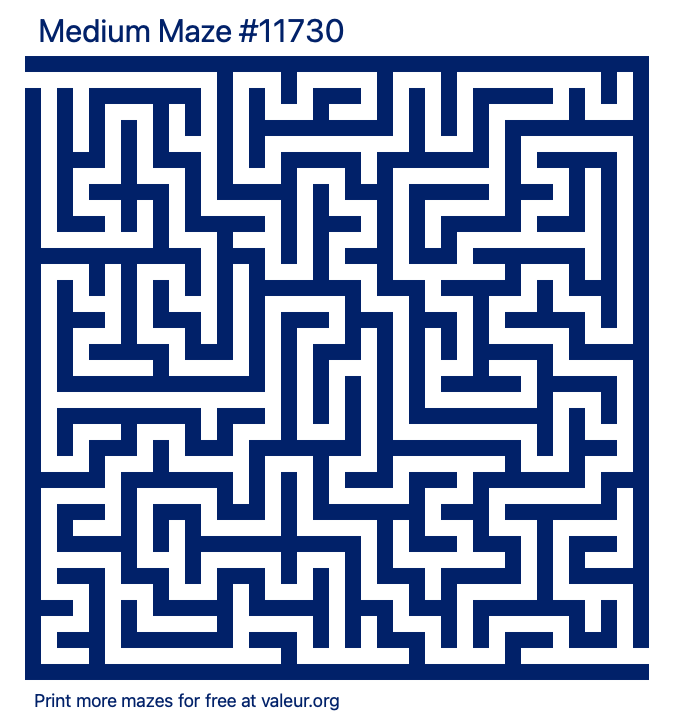 Free Printable Medium Maze number 11730