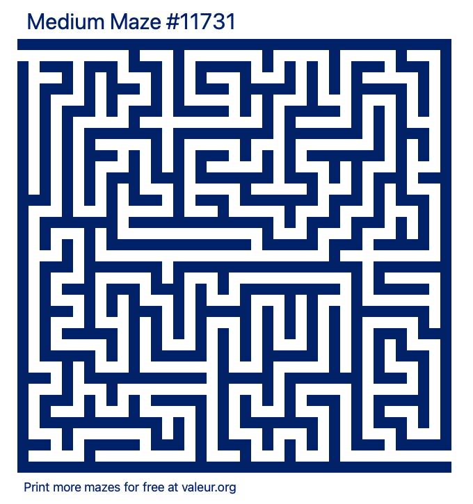 Free Printable Medium Maze number 11731