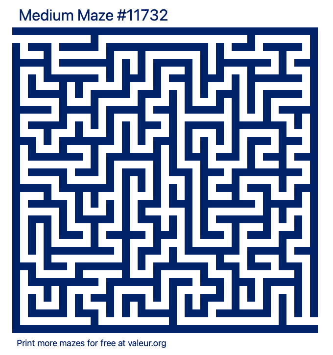 Free Printable Medium Maze number 11732
